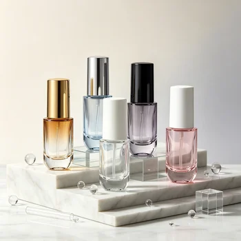 30ml Clear Thick-Bottomed Glass Empty Bottle with Pump Sprayer Cover