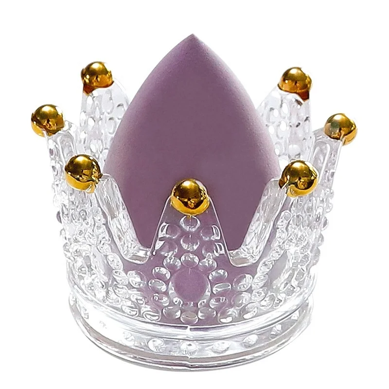 Оптовая продажа, специальный новый дизайн, стеклянная Корона, упаковочный футляр, без латекса, косметическая губка, упаковочный футляр для макияжа