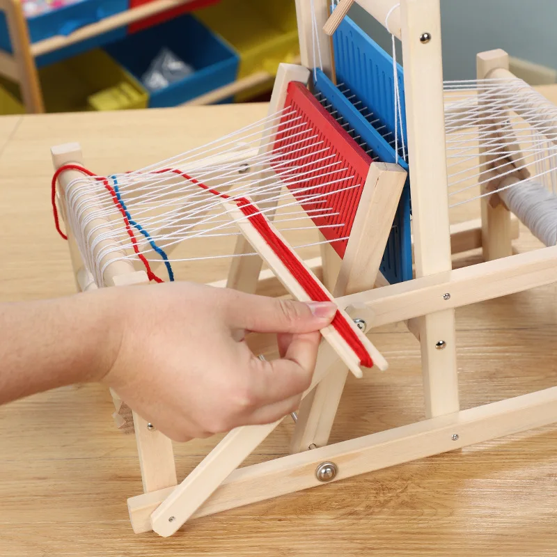 Hand Knitted Educational Toy Beginner DIY Wooden Frame For Kids