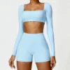 Maniche lunghe blu