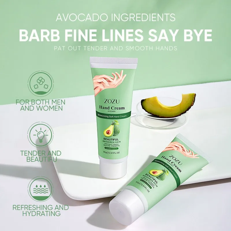 ZOZU, натуральный органический веганский экстракт растений, отбеливающий крем для рук, увлажняющий крем для рук с авокадо, роза, крем для рук