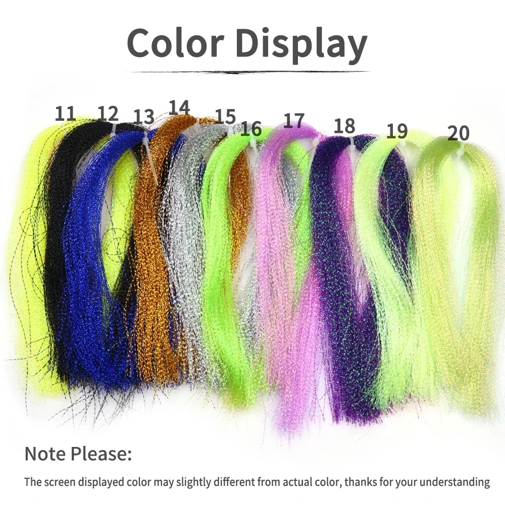 29 Colors Fly Tying Poly Flash Twisted Crystal Flashabou Krystal Flash for Fly Tying Streamer Nymph Sabiki Wholesale