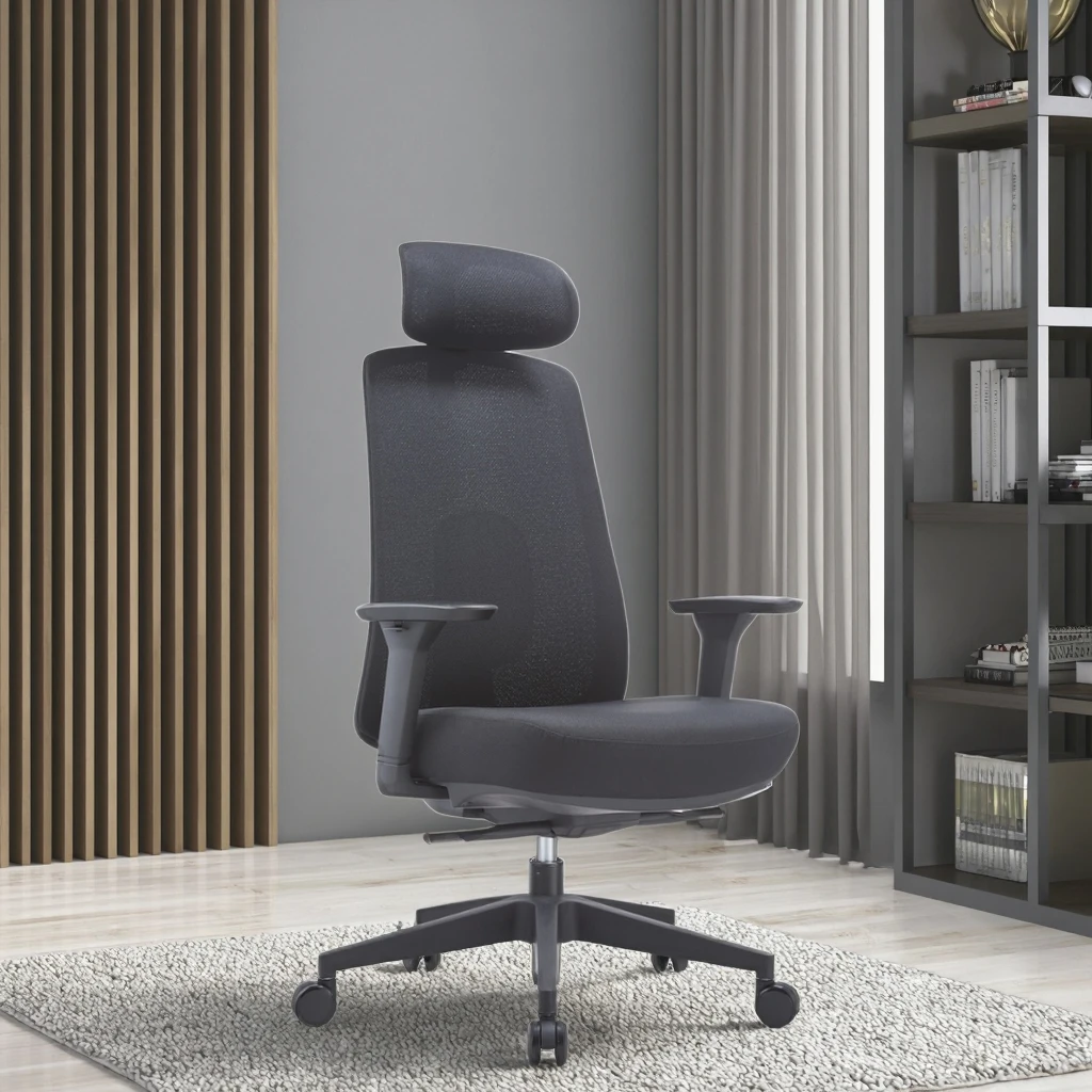 Premium Ergonomic Swivel Chair Multi-Directional Headrest Self-Adaptive Lumbar Support PU 3D Armrests Self-Weight Synchronous 3