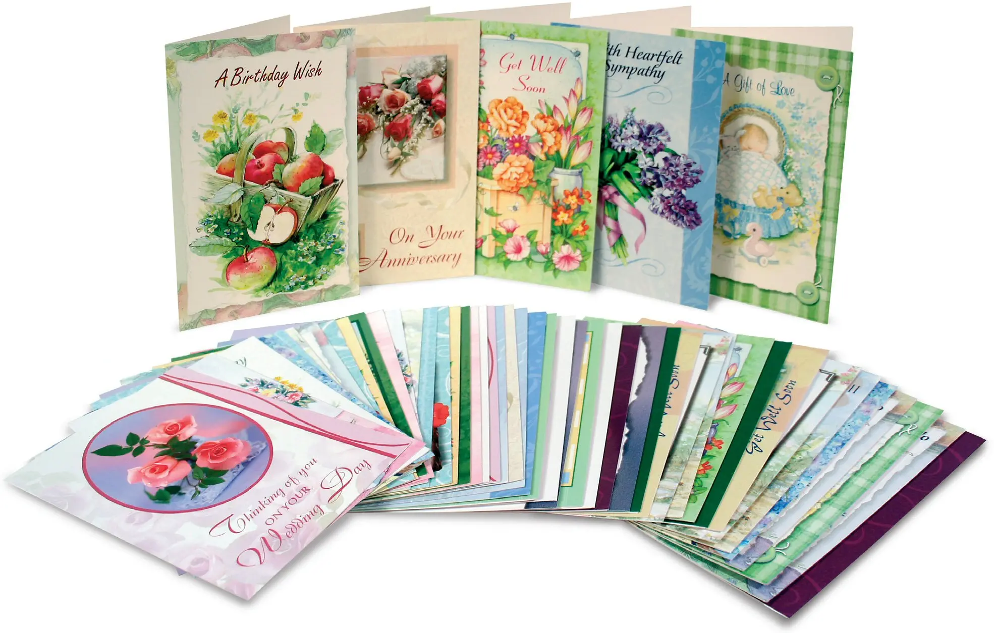 Variety Assorted Custom Happy Birthday Bulk Greeting Cards with Envelopes