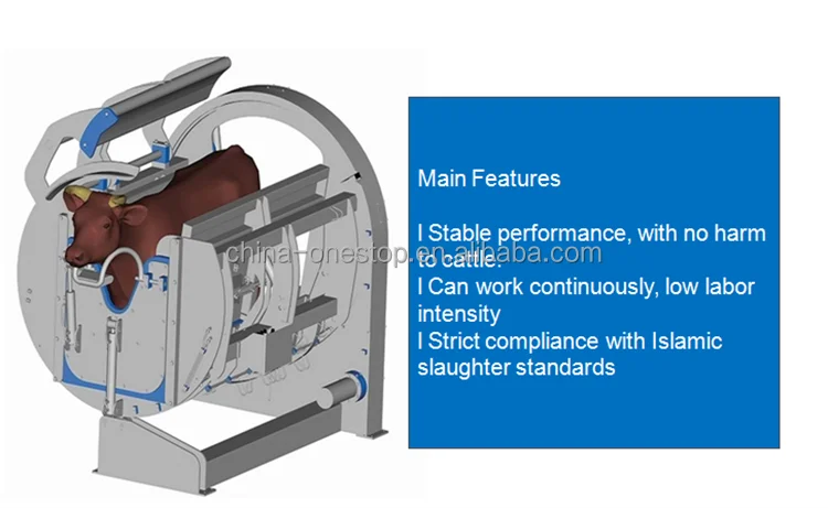 High-efficiency automatic slaughtering machine for halal cattle farms