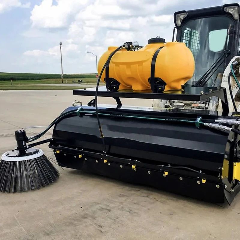 High Quality Skid Steer Box Broom Sweeper With Side Brush Floor Sweeper