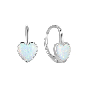 Heart Shape White Opal Women Earring Jewelry 925  Designer Earrings