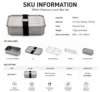 Silver Titanium Lunch Box 1100ml