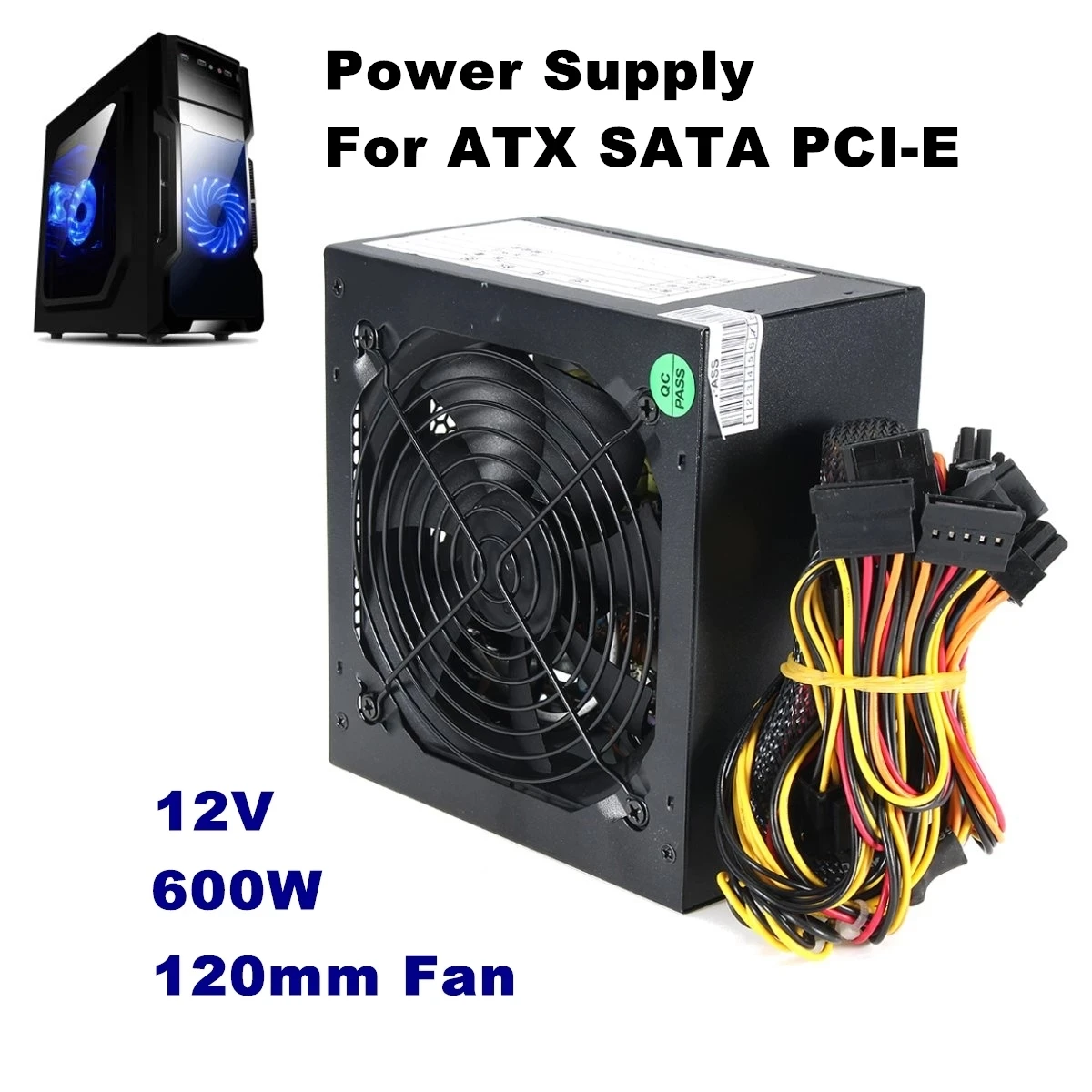 2000w Pc Psu Power Supply Gaming Quiet 120mm Fan 2024pin 12v Atx