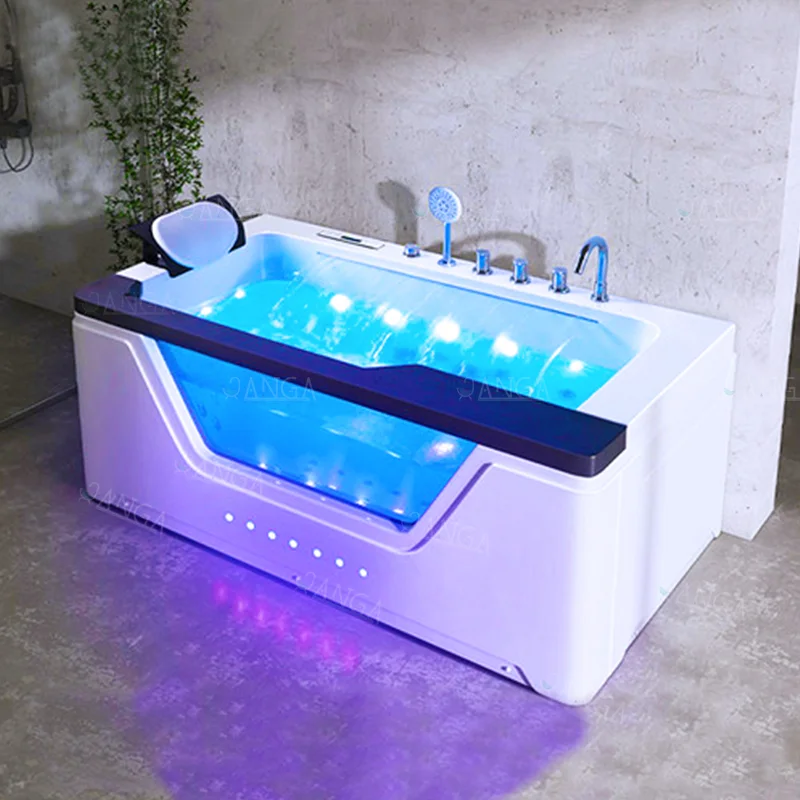 Jacuzzier with Small Waterfall for 1 Person Portable Bathtub for Adult Massage Tub with Jaguzzy for Indoor Tubs