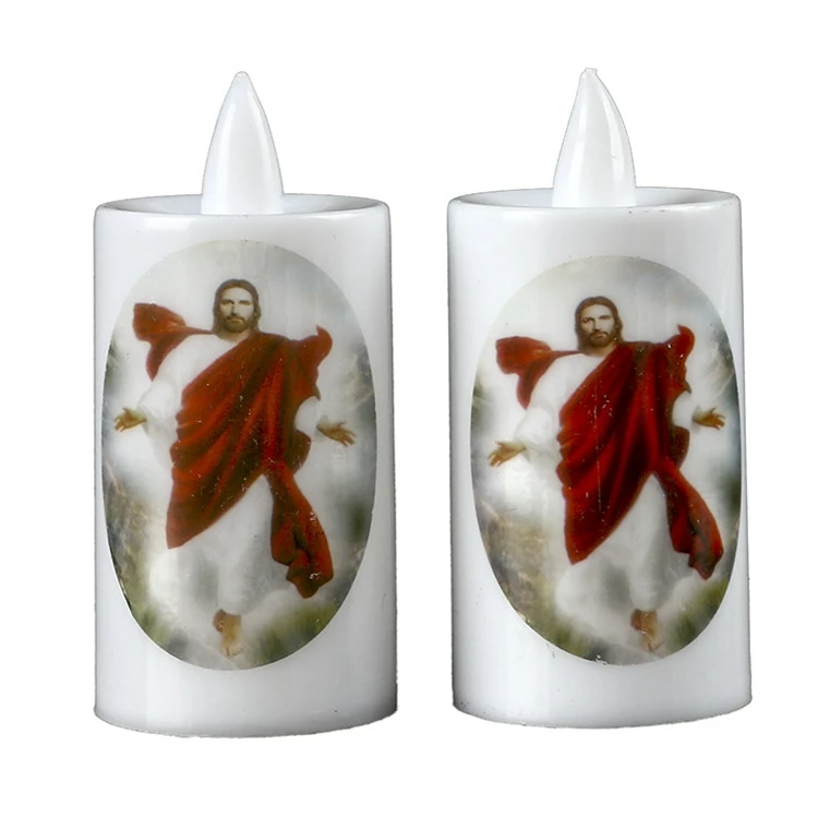 Sacred Heart Of Jesus Led Flameless Devotion Prayer Candle Religious