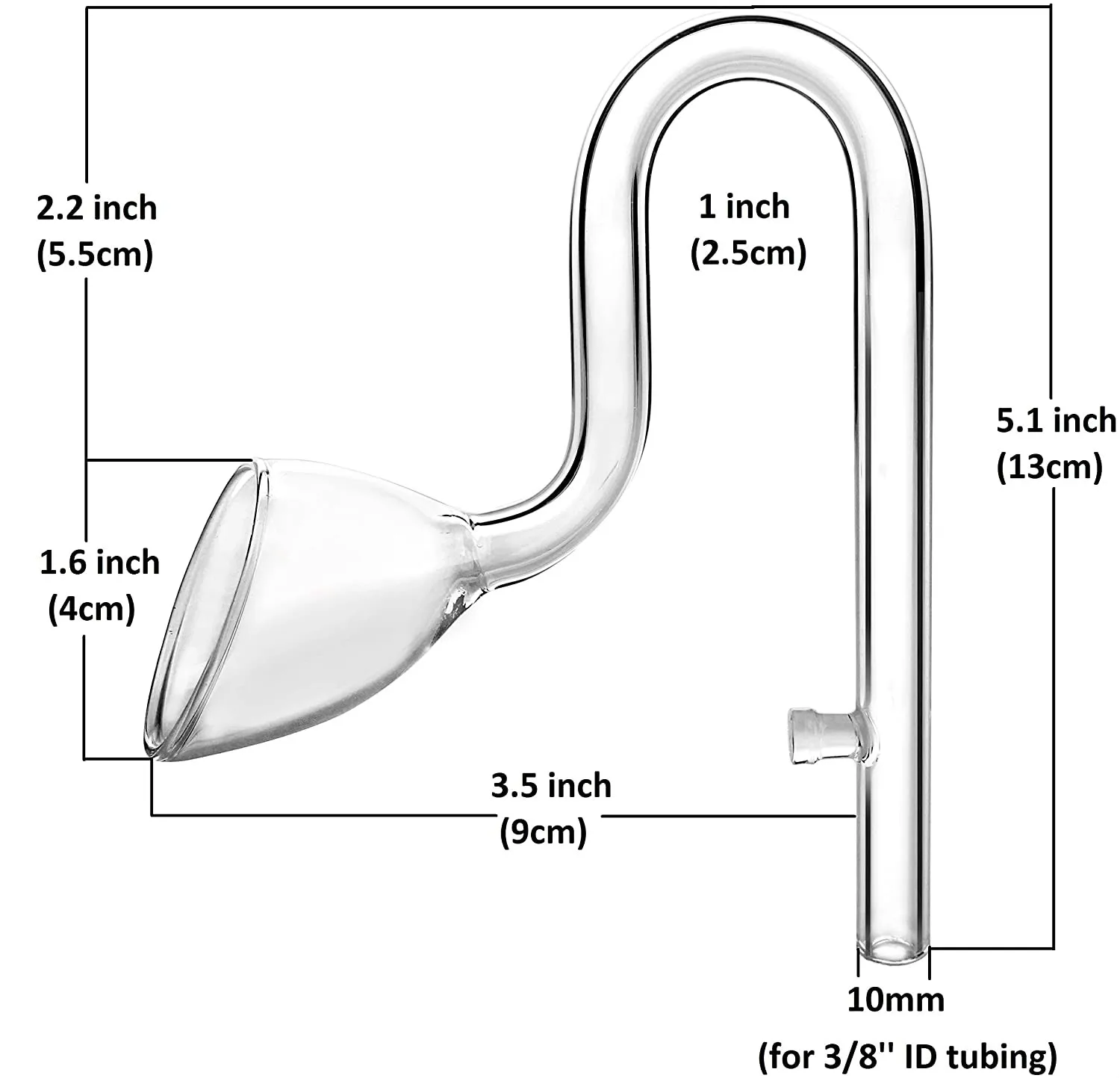 Glass Lily Pipe Mini Inflow Outflow Set 10mm for Nano Tanks