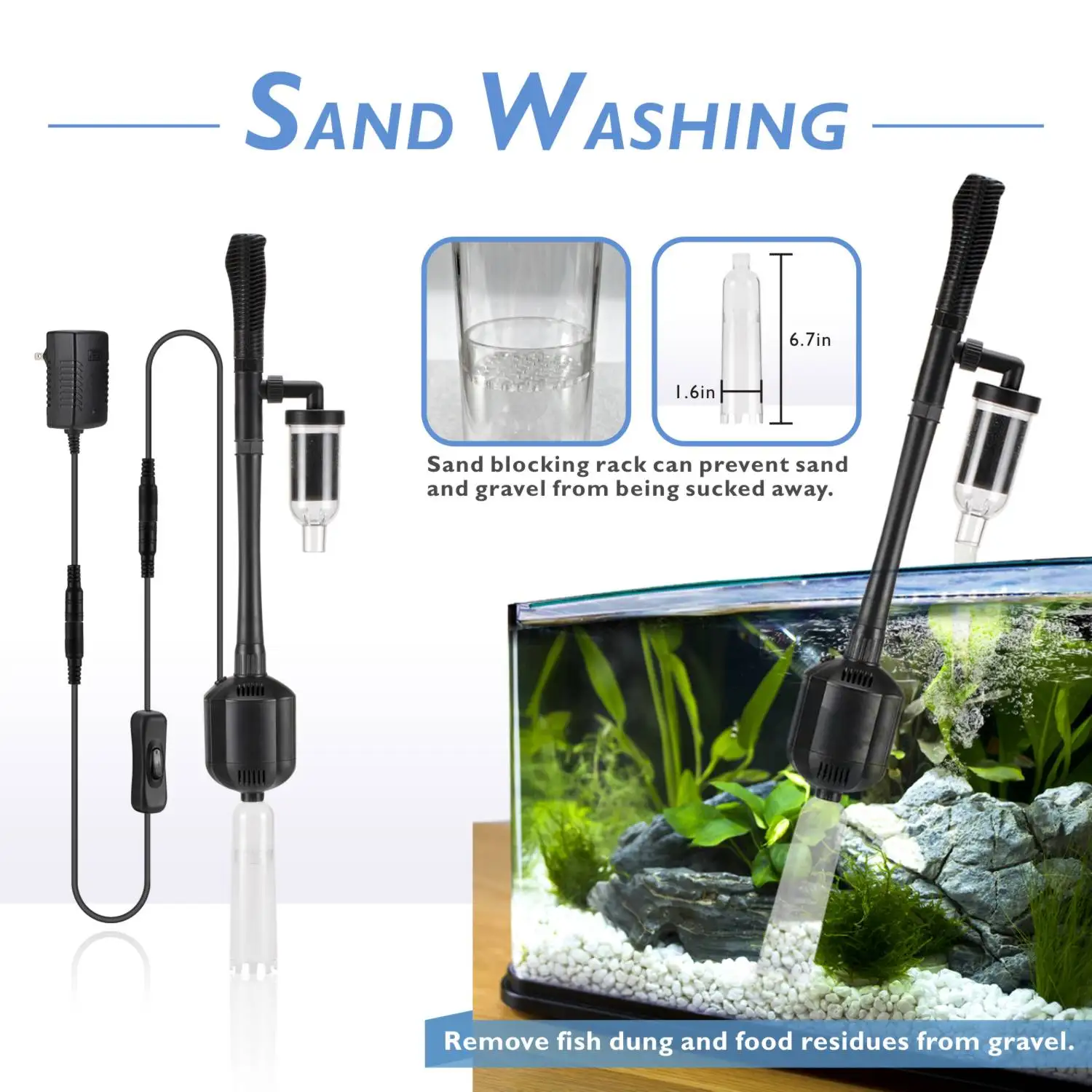 Hygger Aquarium Cleaner Kit Efficient Gravel Vacuum