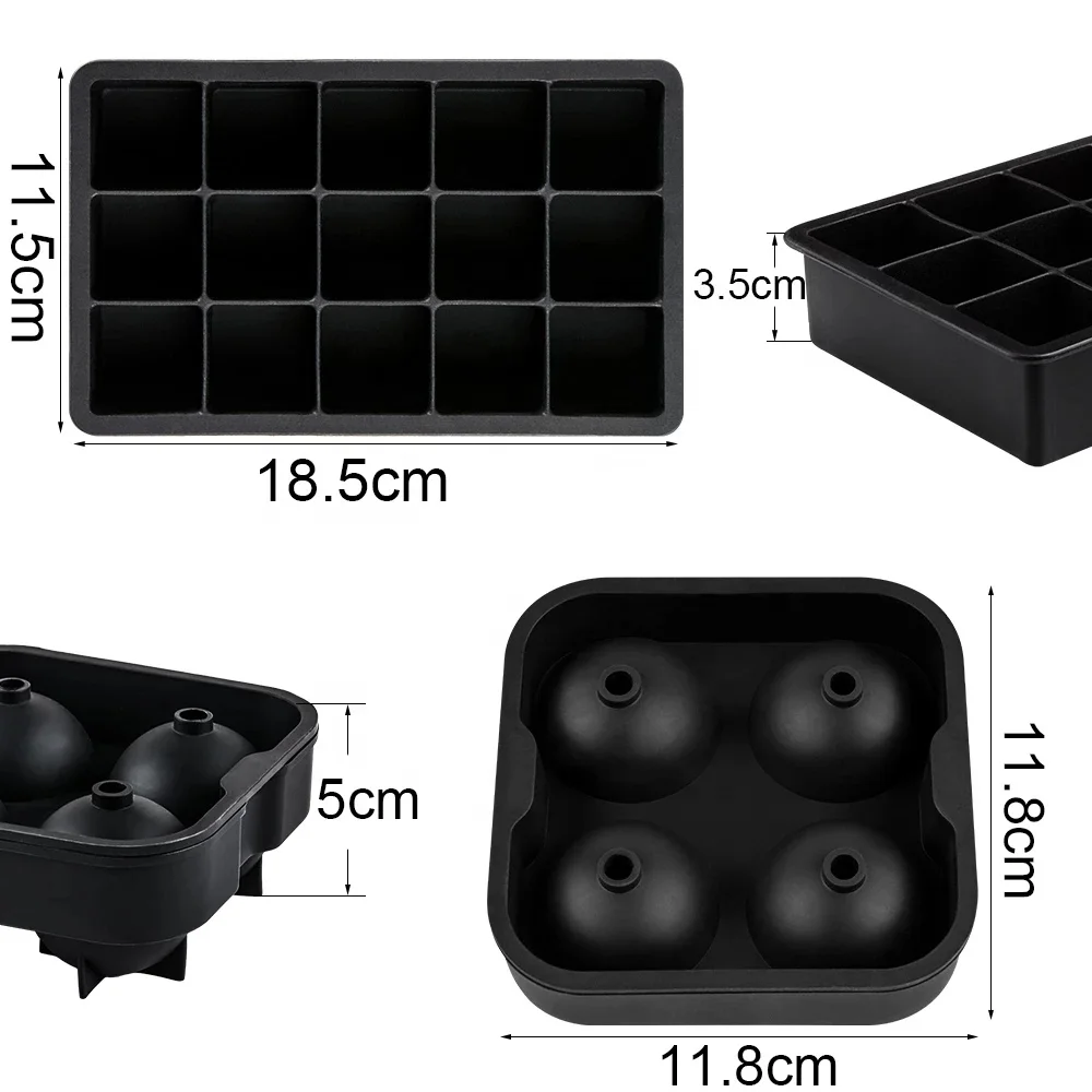 SILIKOLOVE square Skull Ice Cube Maker Ice Ball Mold Silicone Ice Cube Trays for Party bar Summer Whisky Drinks