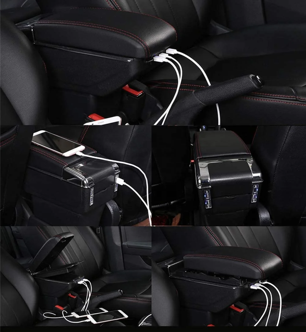 Car Armrest Console Storage Box with USB Charging for Suzuki Jimny JB64/JB74 2018+