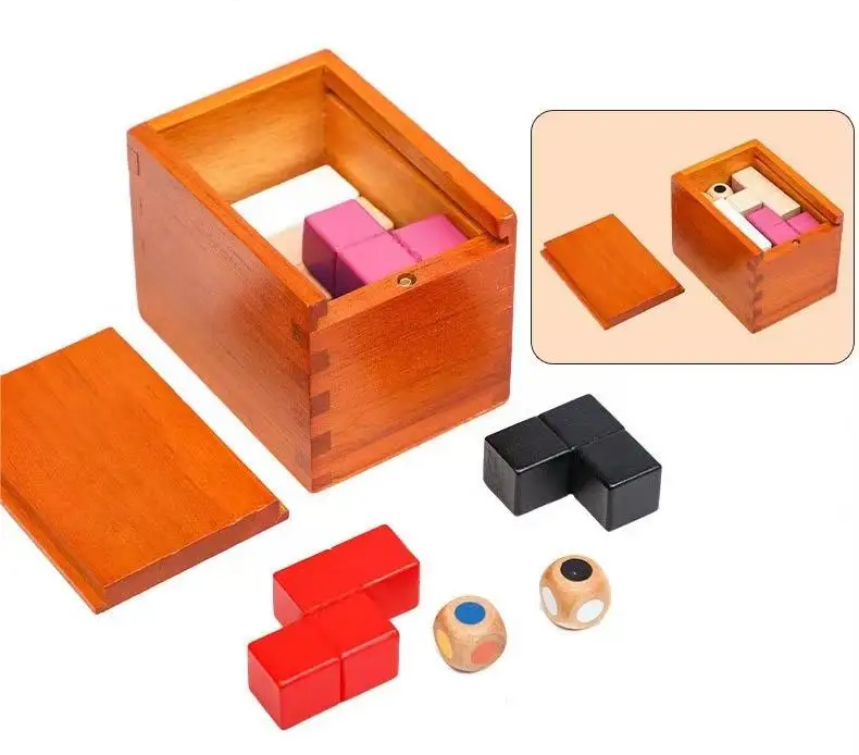 Rompecabezas 3d De Madera Con Bloques En Forma De L, Juguete Clásico De Rompecabezas De Cubo De