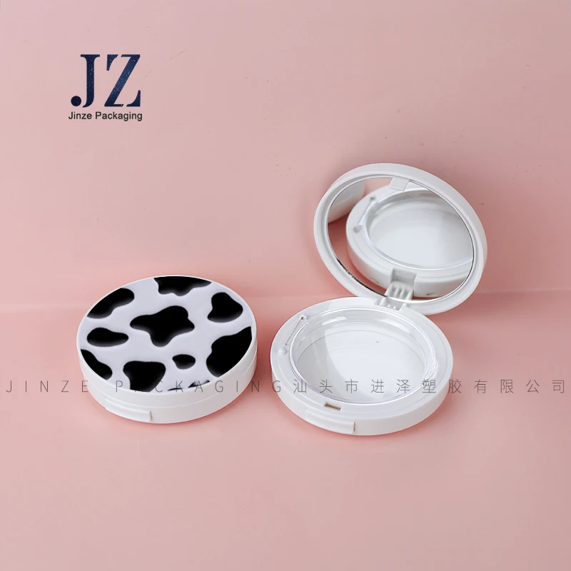 Jinze Round Shape 3D Print Top Cosmetic Powder Container Compact Powder case