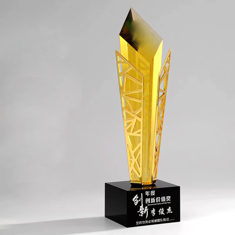 New design trophy and medal manufacturers blank crystal trophy crystal glass awards trophies