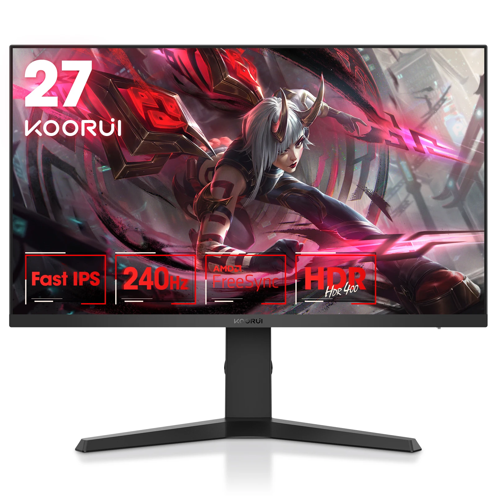 27 Inch WQHD LED Monitor - 2K 2560x1440, 240Hz Refresh Rate, IPS 