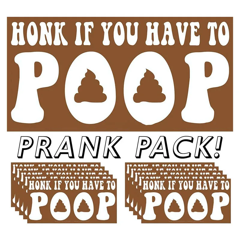 thumbnail image 2 of Honk If You Have To Poop Sticker - 8x3.5 Inch Funny Car Bumper Decal Vinyl Prank 2 of 14