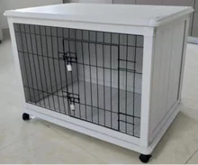 Wholesale Rustic Solid Corner Style in House Indoor Cat Wood Wooden Dog Cage Kennel Crate Furniture