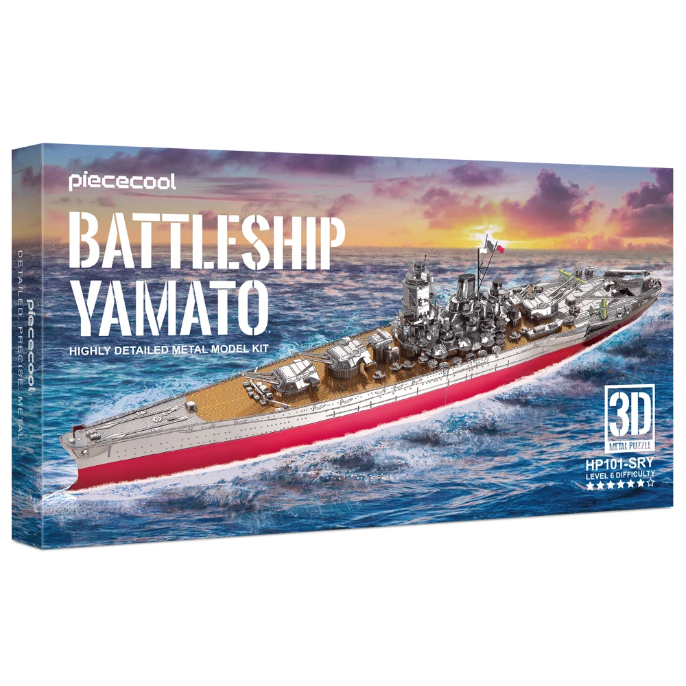 Piececool 3D Metal Puzzle, Fuso Battleship Warship Military Watercraft  Model Kits for Adults -330 Pcs 