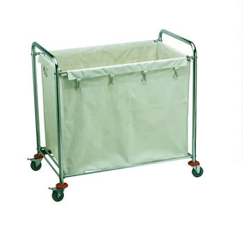 O-Cleaning Hotel Rolling Utility Service Cart,Heavy Duty Industrial Laundry Sorter Hamper,Hospital Laundry Basket Storage Rack