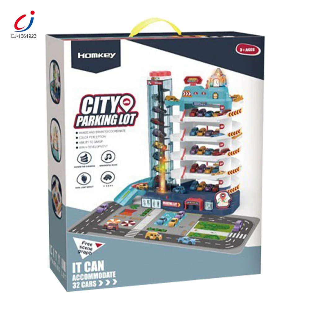 Chengji Multilayer Slot Toy Garage Parking Lot Toy Play Set Kids Parking Garage City Parking Lot Building Toy with Car Lift