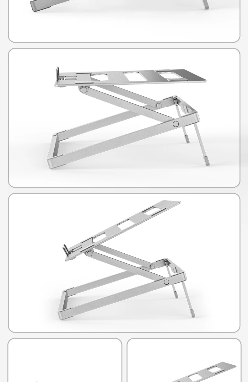 Adjustable aluminum alloy laptop stand portable foldable laptop holder riser metal notebook table support with multi-size laptop