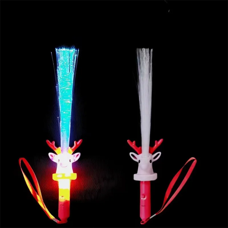Лидер продаж Рождественская серия волоконно-оптическая палочка пластиковая светящаяся меняющая флеш-палку игрушка для концерта и вечеринки