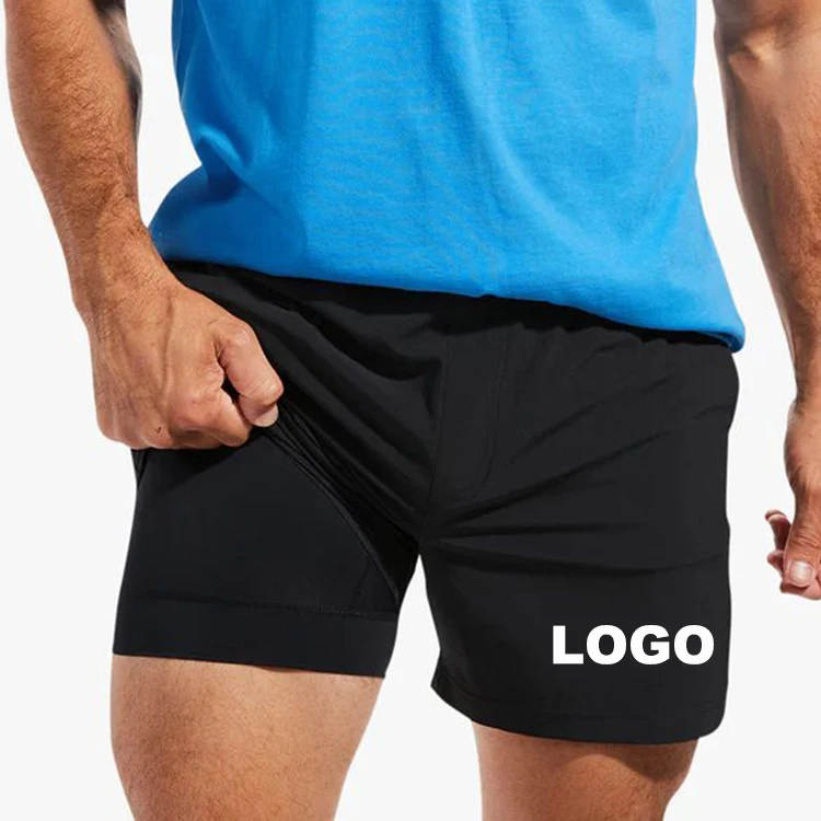Customized Mens Compression Liner 2 in 1 Gym Running Shorts Beach Shorts Swim Trunks  Walkout Casual Shorts