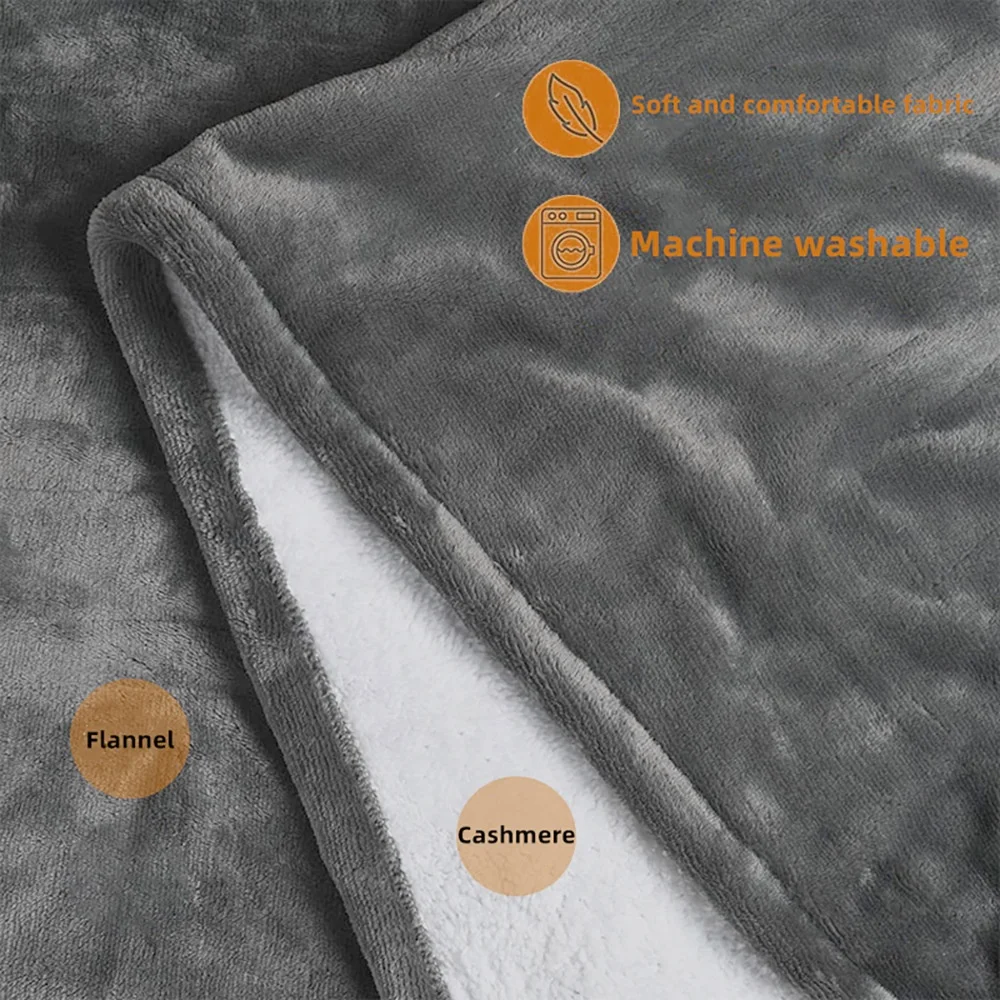 Electric Heated Shawl Blanket 3-Setting Multi-Functional Heating Pad Thickened Shoulder-Warming Blanket Power Bank Heating Pad 3