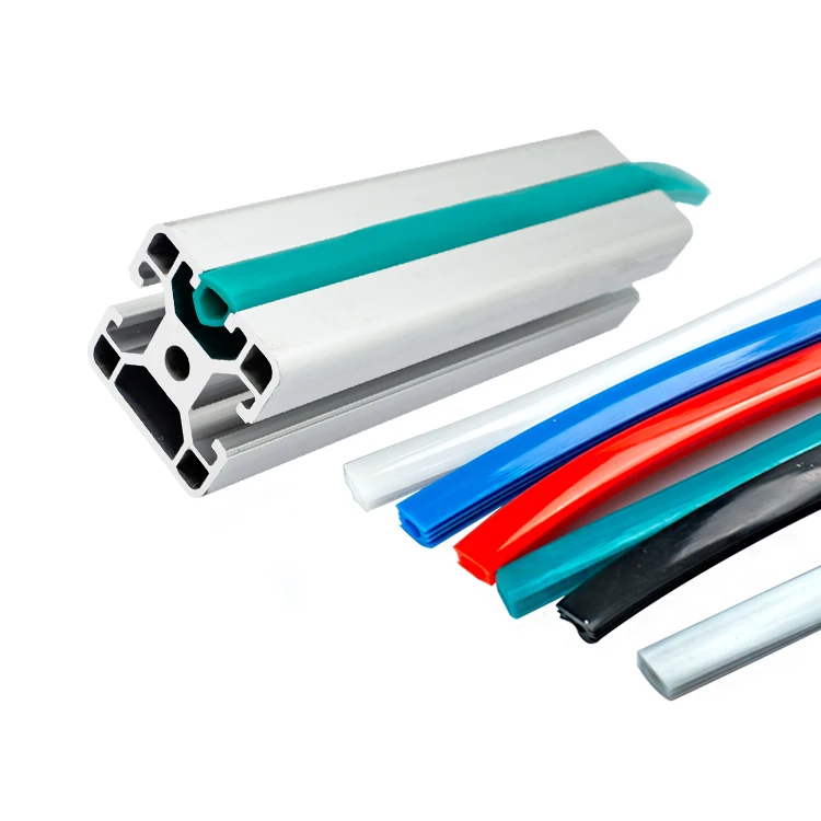 Aluminum Profile Flat Sealing Soft Rubber Strip 20/30/40 Aluminum Profile PVC Decorative Strip PE groove Sealing Strip factory