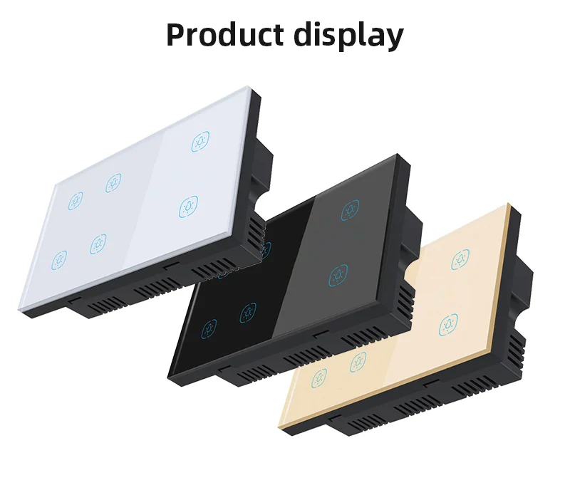 UK Wall Switch 6 Gang Tuya Smart Zigbee Glass Touch Sensing Switch APP Remote Control Timer Control Switch