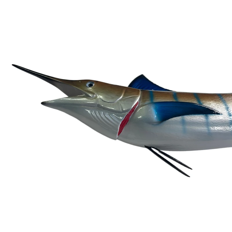 Wall Sculptures mounted fish Wall Mount Trophy Taxidermy Hand Painted Hanging Plaque miniature Blue Marlin Coastal Decor