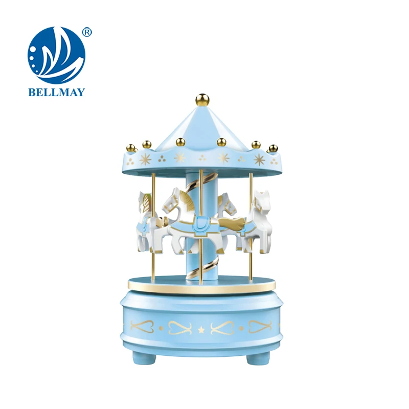 Bemay игрушка заводная карусель музыкальная шкатулка со светом и музыкой для