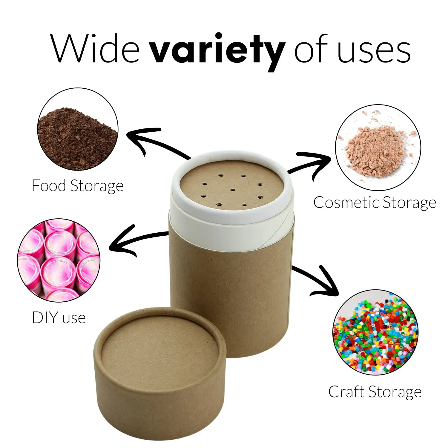 Powder Shaker Paperboard Tube Loose Powder Cosmetics Sifter Cardboard Spice Salt Shaker Kraft Container Box with Sifter Lid