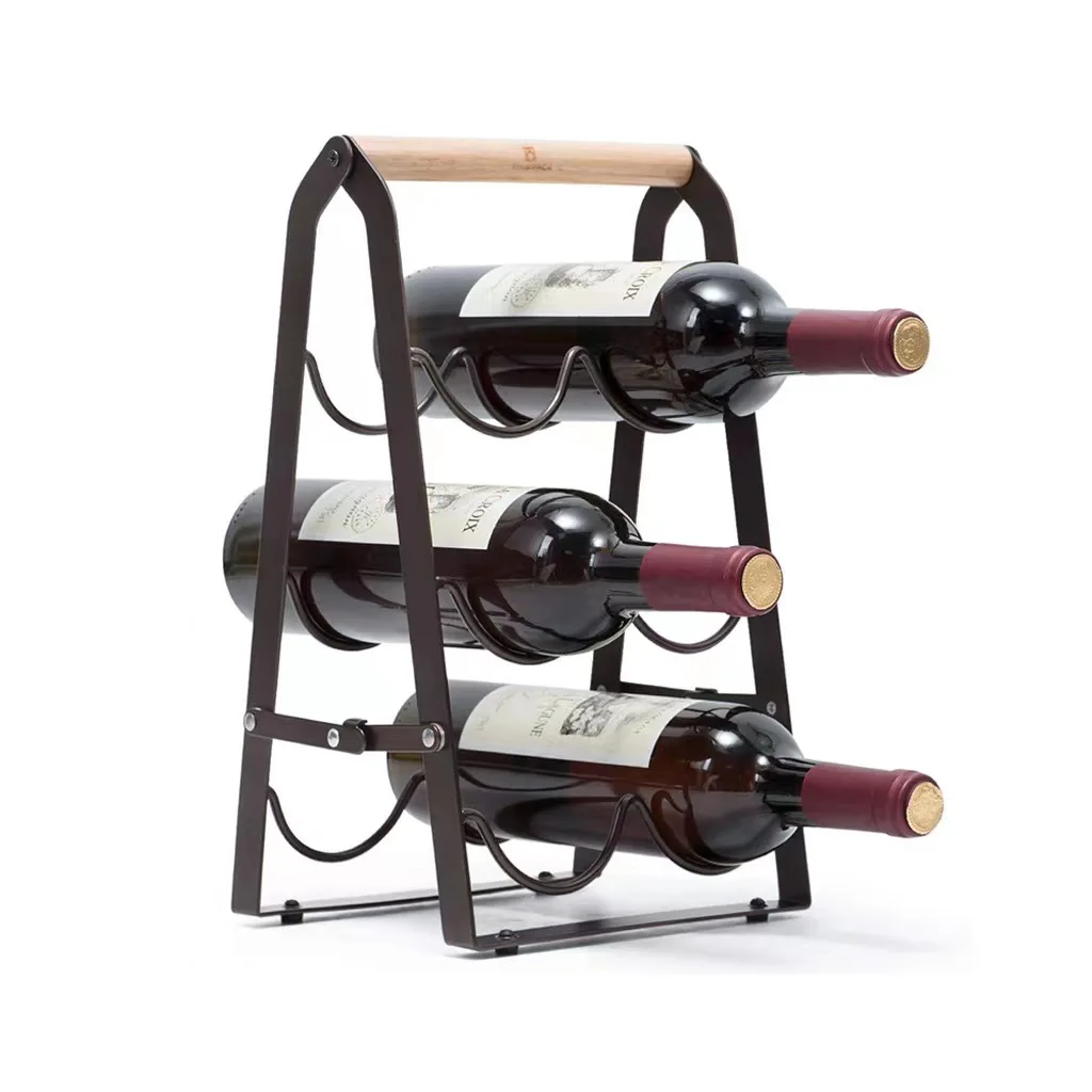 Whole Sale Foldable Durable Wine Holding Racks Kitchen Racks And