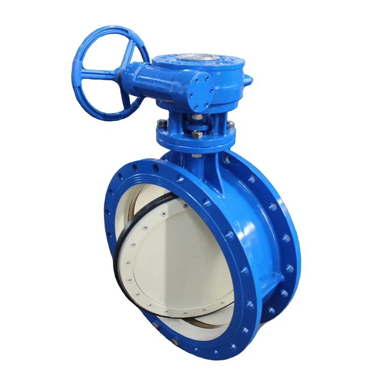 BS AWWA DN150 Manual Power Flanged Soft Sealing Double Eccentric Flange Butterfly Valve