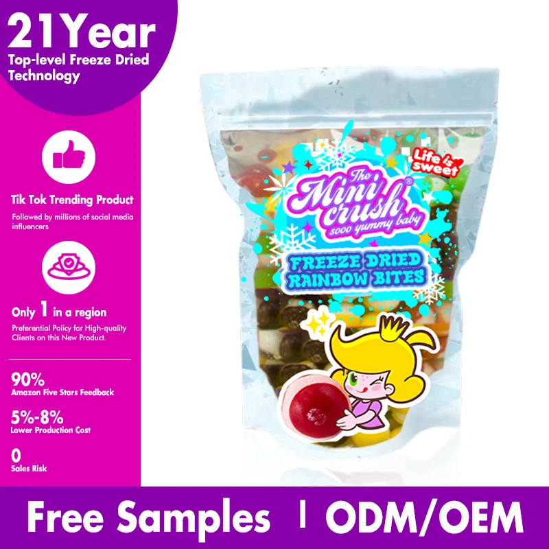 New Item Freeze Dried Candy Rainbow Jelly Beans Mini Jelly Soft Candy