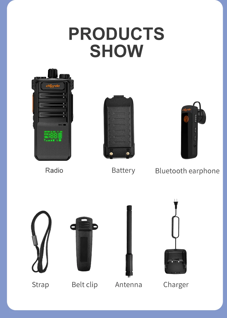 Chierda CD108F PLUS Reliable High Range BT Earpiece BT5.3 Wireless Security Guard Equipment Walkie Talkie