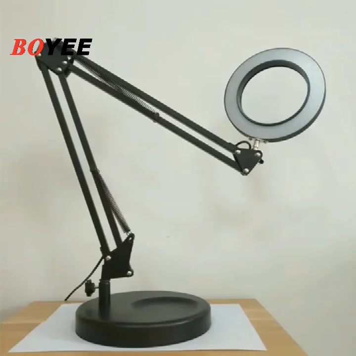 5x Magnifying Desk Lamp With Light And Stand 3 Color Modes Stepless