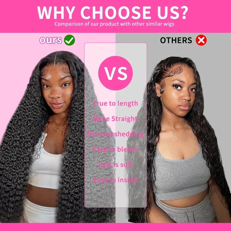 Loose Deep Wave Human Hair Lace Closure Wig Glueless Natural Look_voghion.com