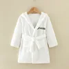 Flannel robe pure white