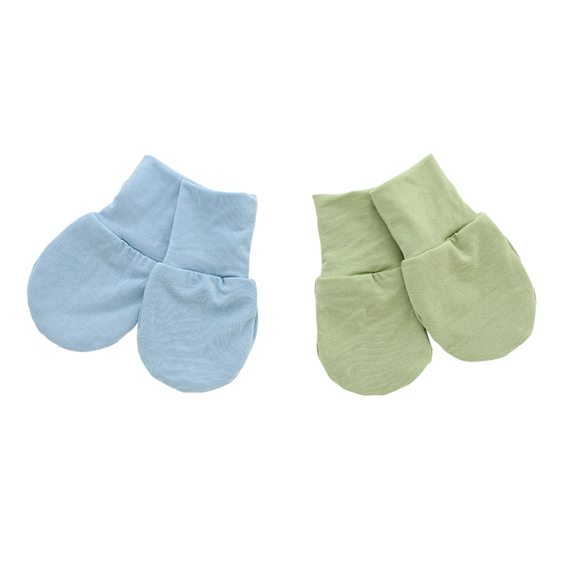 Высококачественные вязаные однотонные варежки для новорожденных из 100% хлопка оптом