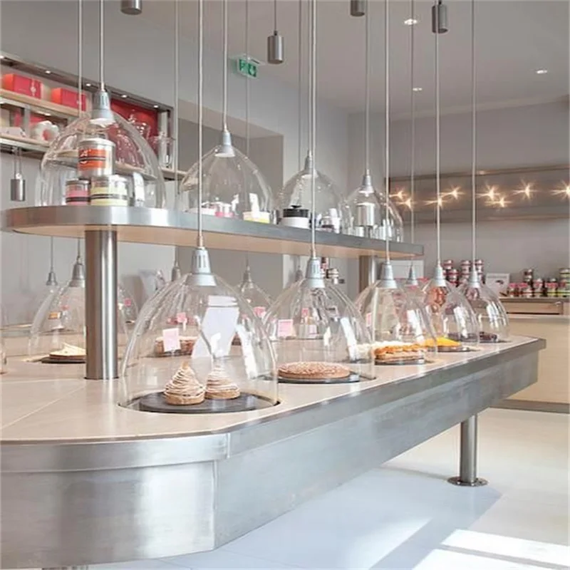 Small Bakery Retail Store Display Design Acrylic Bakery Box Wooden Showcase Display Shop Fittings