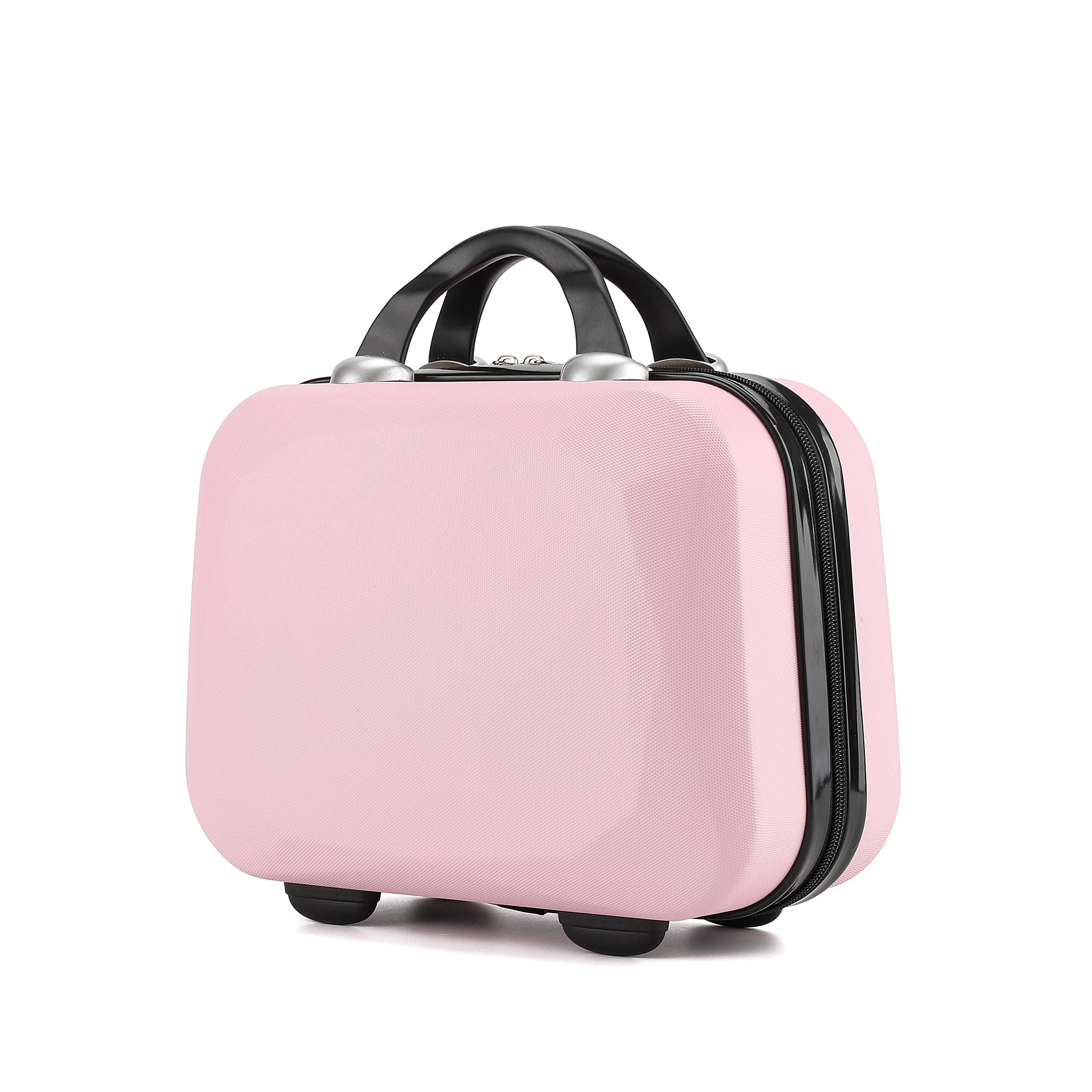 Makeup Travel Case 11 inch Hard Shell Cosmetic Organizer Bag Small Portable  Make up Train Hand Luggage with Elastic Strap ABS Mini Suitcase for Women