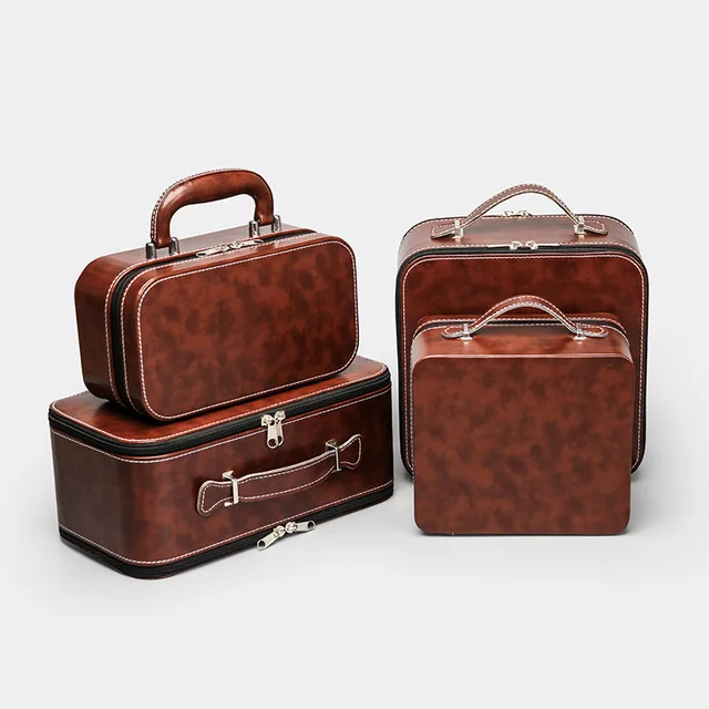 Customized Office Tea Cup Packaging Leather Box PU Empty Leather Box LOGO Printing Brown Tea Cup Travel Bag With Zipper