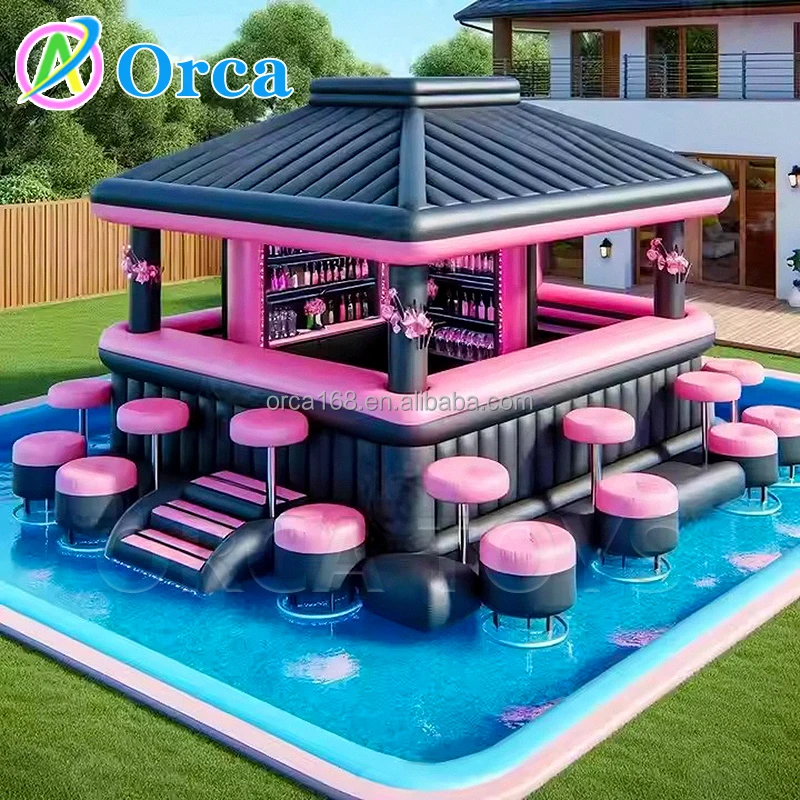 Large Outdoor Inflatable Garden Floating Pool Bar Deck Aqua Swimming ...