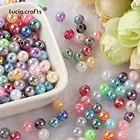 Plastic Beads Jewelry Making Multicolor AB Colors Loose Pony BeadsTransparent Tiny Acrylic Round Spacer Plastic Beads